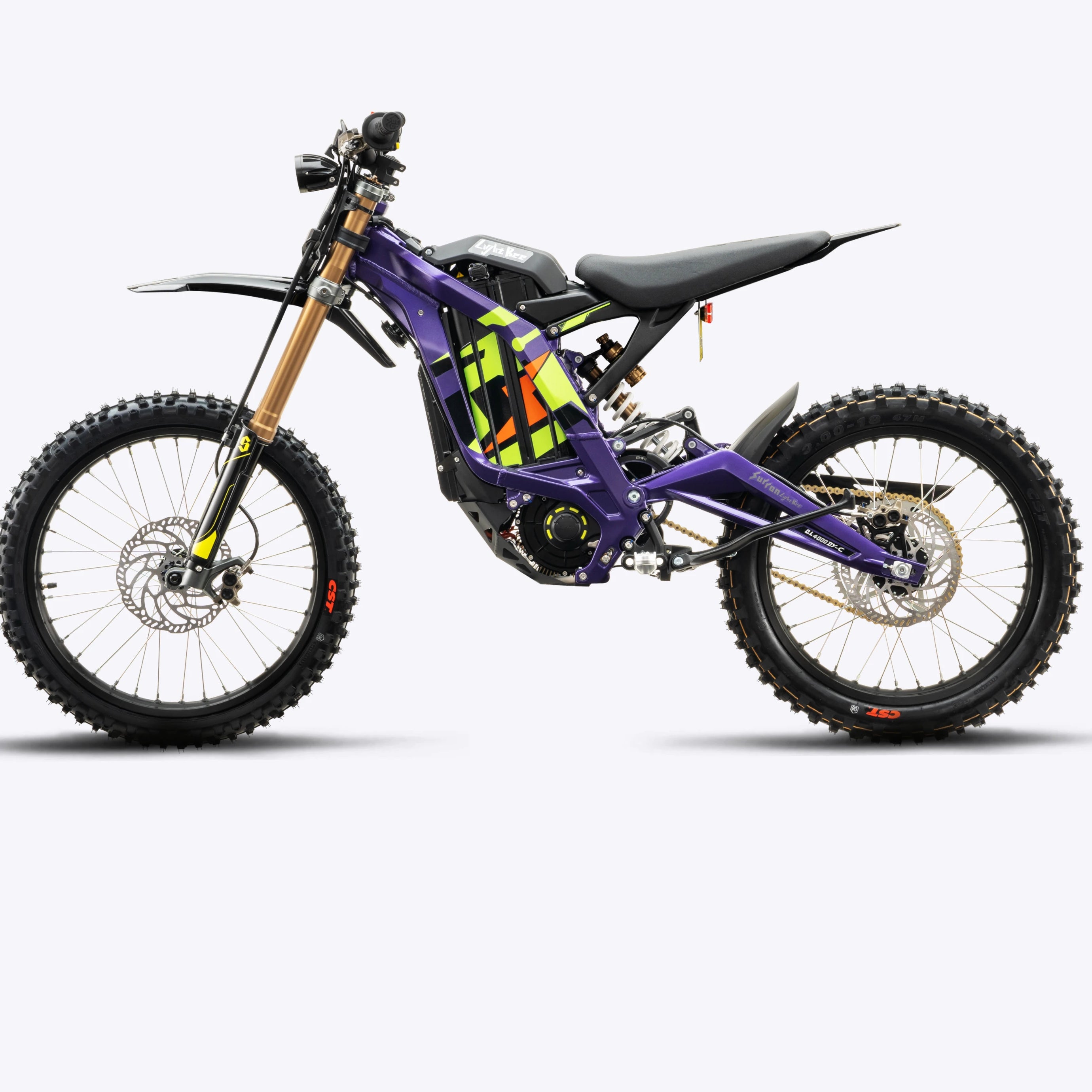 2026 Surron Light Bee X purple electric dirt bike – 72V 35Ah battery, IP67 waterproof